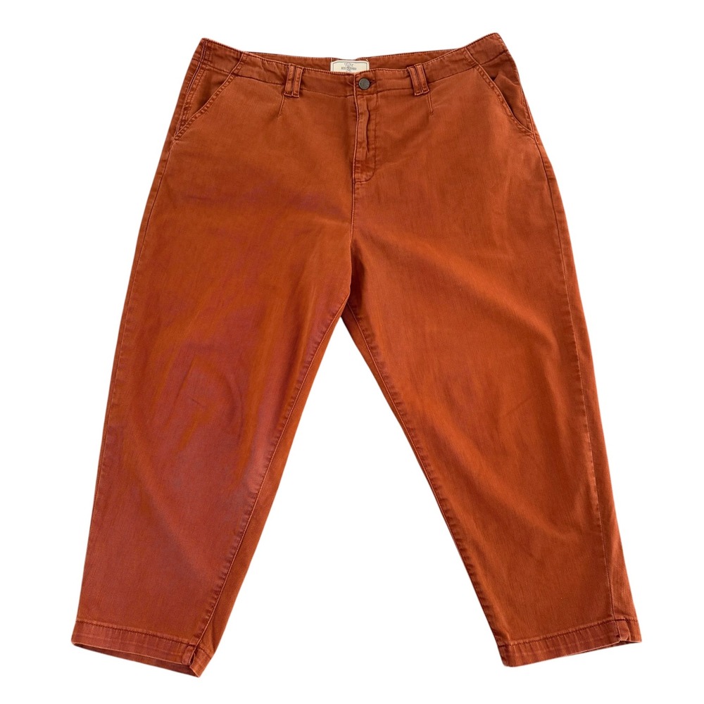 Fat‎ Face 14S 38x22 Rust Brown Tapered Leg Stretch Denim Women's Pants